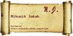 Mikusik Jakab névjegykártya